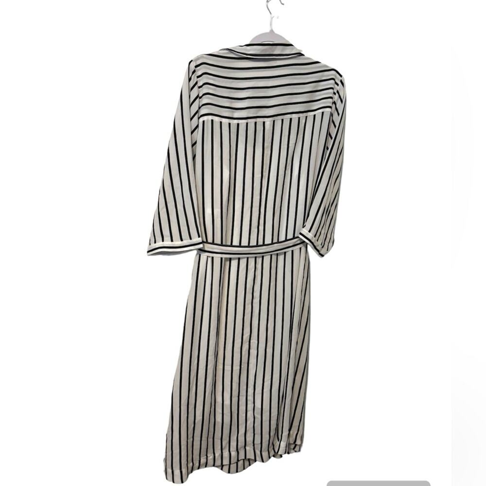 NWT Torrid Black & White Stripe Georgette Midi Shirt Dress (2X) - Picture 3 of 12